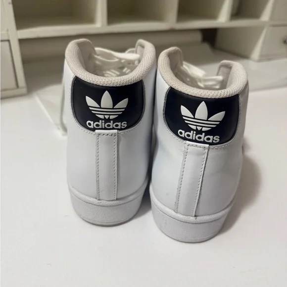 Adidas White and Black High-Top Sneakers